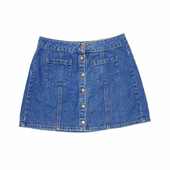 Bullhead Denim Co. Button Front Mini Jean Skirt - Picture 4 of 7